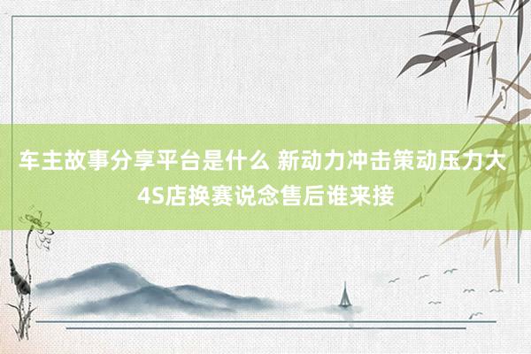 车主故事分享平台是什么 新动力冲击策动压力大 4S店换赛说念售后谁来接