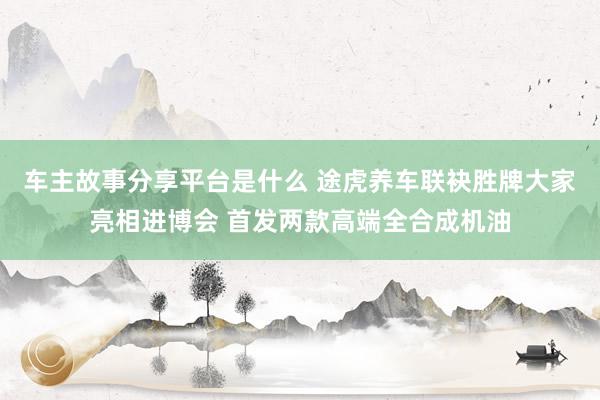 车主故事分享平台是什么 途虎养车联袂胜牌大家亮相进博会 首发两款高端全合成机油