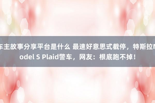 车主故事分享平台是什么 最速好意思式截停，特斯拉Model S Plaid警车，网友：根底跑不掉！