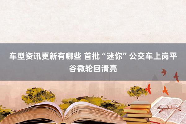 车型资讯更新有哪些 首批“迷你”公交车上岗平谷微轮回清亮