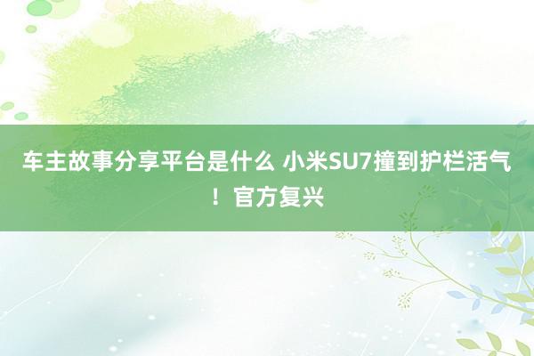 车主故事分享平台是什么 小米SU7撞到护栏活气！官方复兴