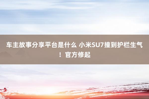 车主故事分享平台是什么 小米SU7撞到护栏生气！官方修起