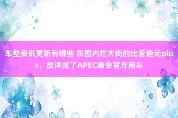 车型资讯更新有哪些 在国内烂大街的比亚迪元plus，放洋成了APEC峰会官方用车