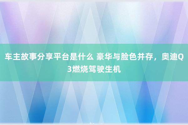 车主故事分享平台是什么 豪华与脸色并存，奥迪Q3燃烧驾驶生机