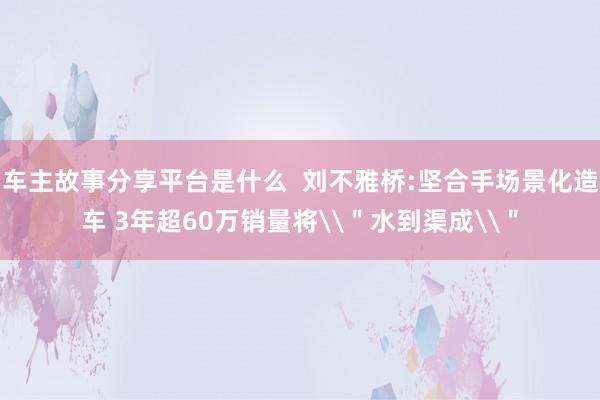 车主故事分享平台是什么  刘不雅桥:坚合手场景化造车 3年超60万销量将\＂水到渠成\＂