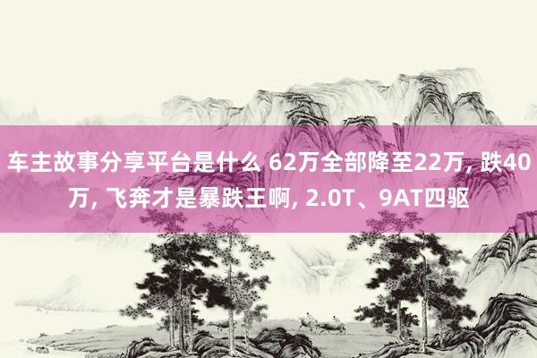 车主故事分享平台是什么 62万全部降至22万, 跌40万, 飞奔才是暴跌王啊, 2.0T、9AT四驱