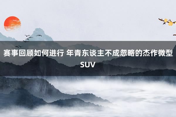 赛事回顾如何进行 年青东谈主不成忽略的杰作微型SUV