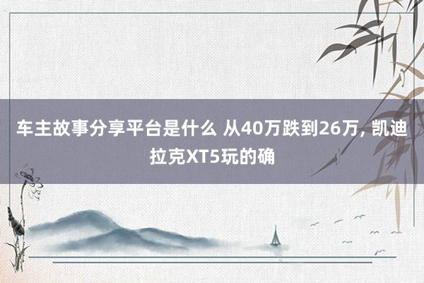 车主故事分享平台是什么 从40万跌到26万, 凯迪拉克XT5玩的确