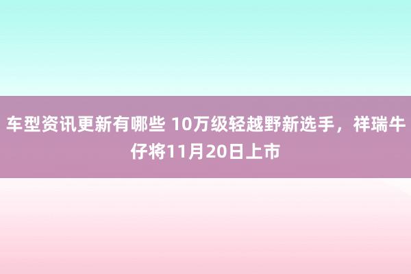 车型资讯更新有哪些 10万级轻越野新选手，祥瑞牛仔将11月20日上市